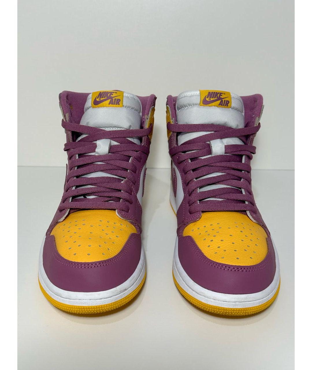 JORDAN Мульти кожаные высокие кроссовки / кеды, фото 2