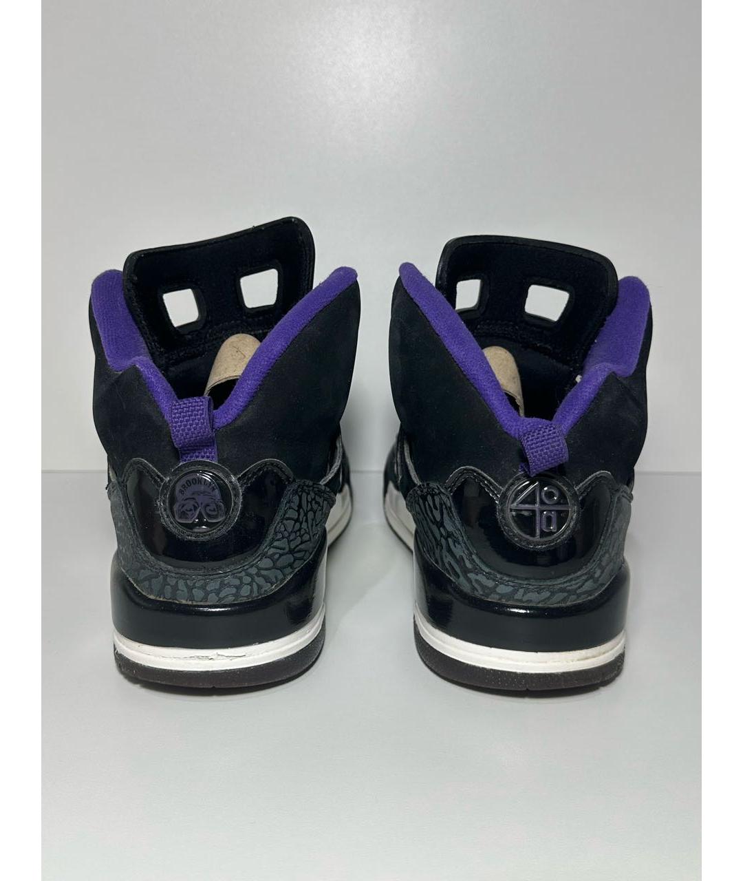 JORDAN Черные нубуковые высокие кроссовки / кеды, фото 4