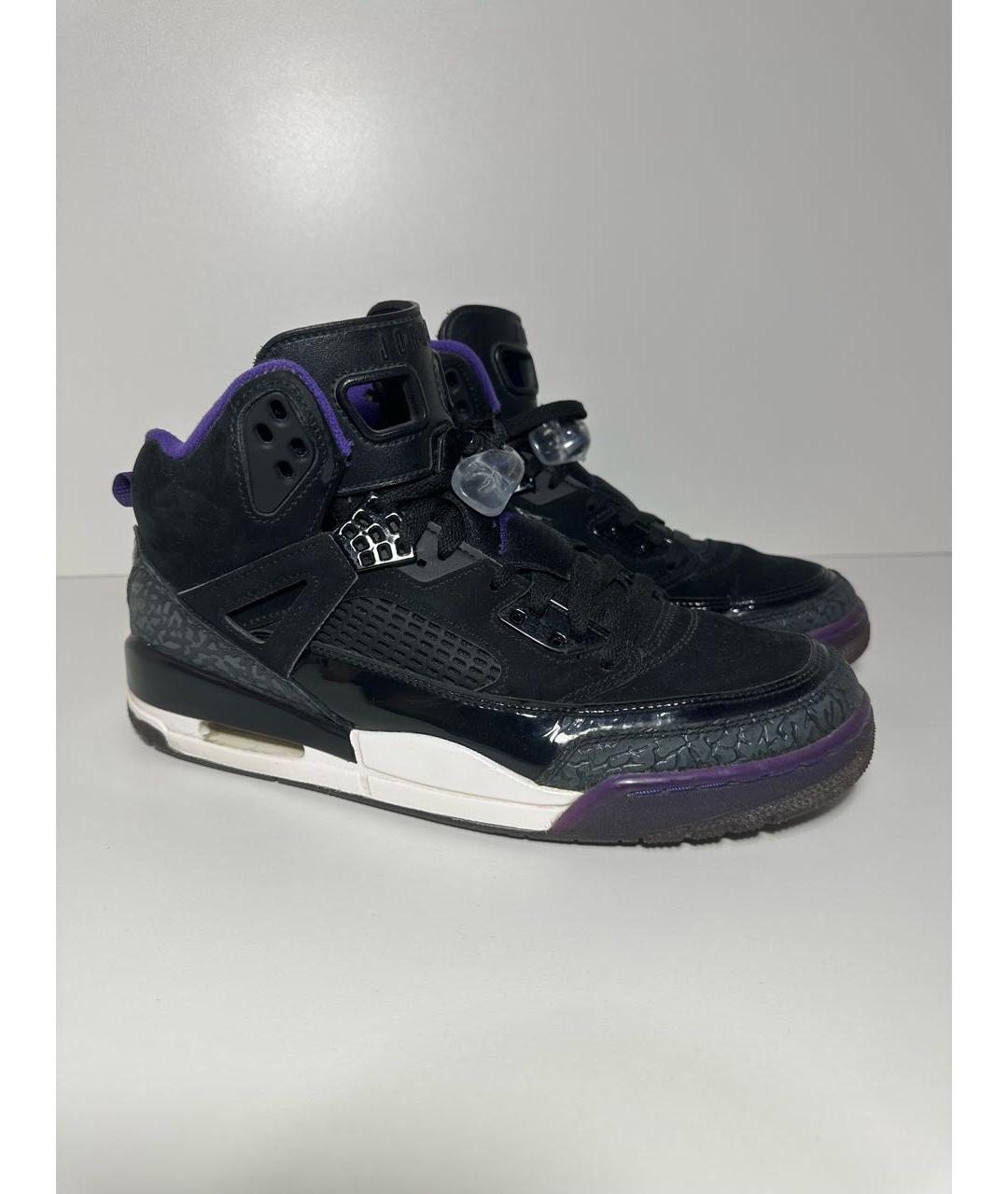 JORDAN Черные нубуковые высокие кроссовки / кеды, фото 5