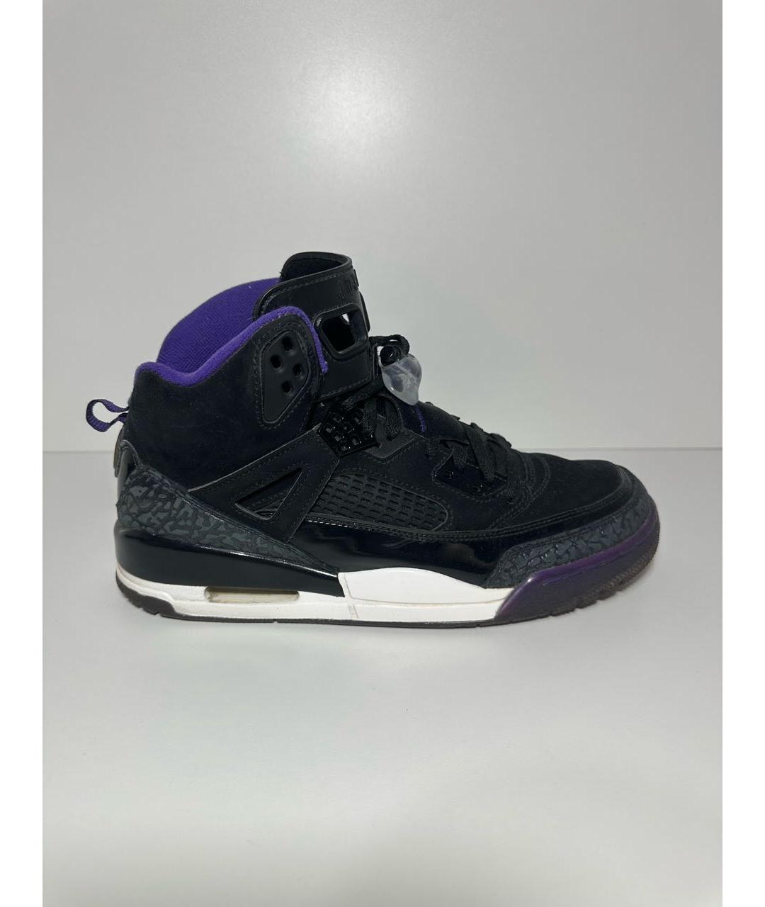 JORDAN Черные нубуковые высокие кроссовки / кеды, фото 9