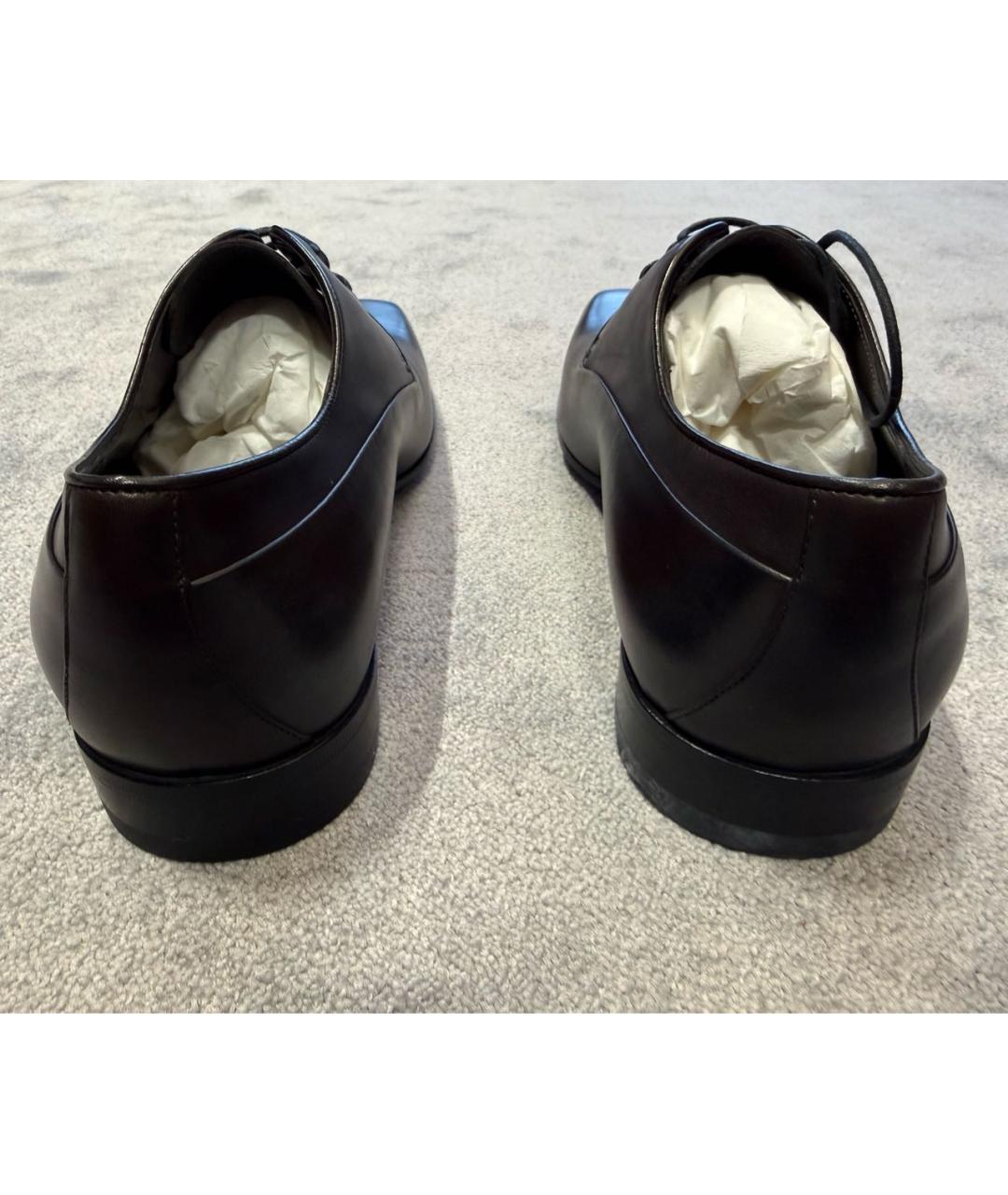 GUCCI Коричневые кожаные туфли, фото 4