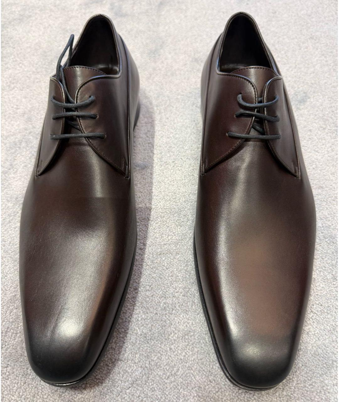GUCCI Коричневые кожаные туфли, фото 2