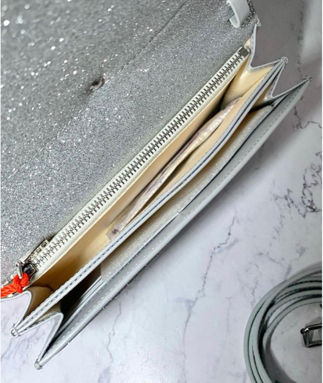 DIESEL Серебряная тканевая сумка через плечо, фото 4