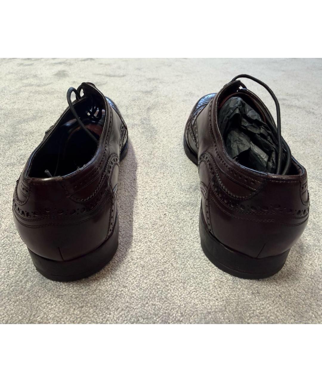 DOLCE&GABBANA Бордовые кожаные туфли, фото 4