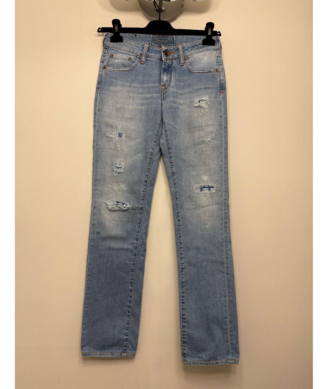 JACOB COHEN Голубые хлопковые прямые джинсы, фото 7