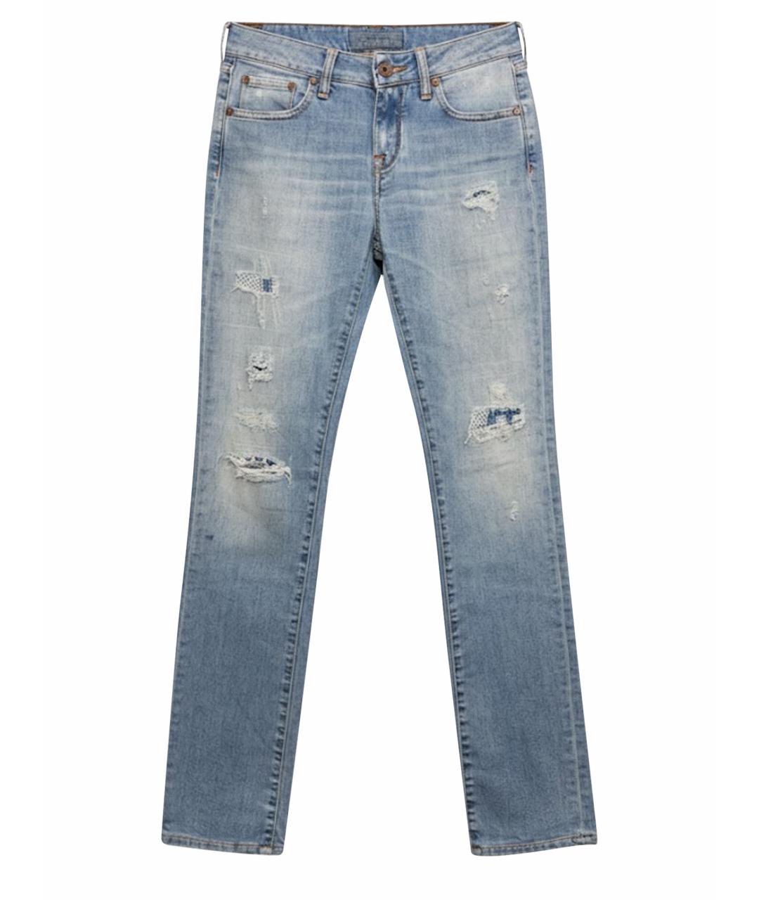 JACOB COHEN Голубые хлопковые прямые джинсы, фото 1