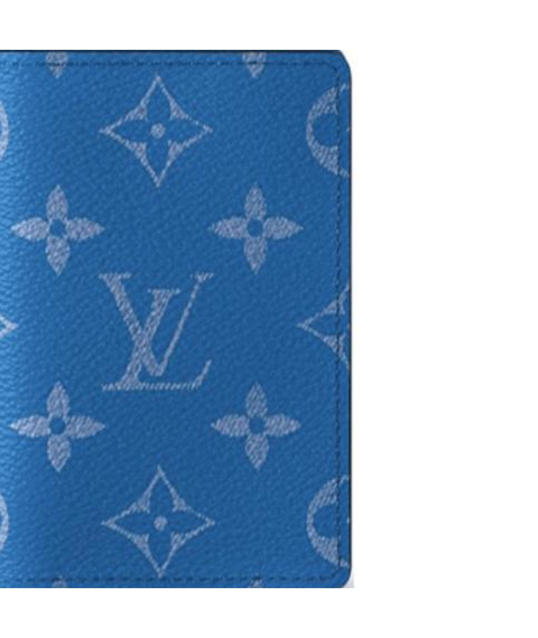 LOUIS VUITTON Синий кожаный кардхолдер, фото 4