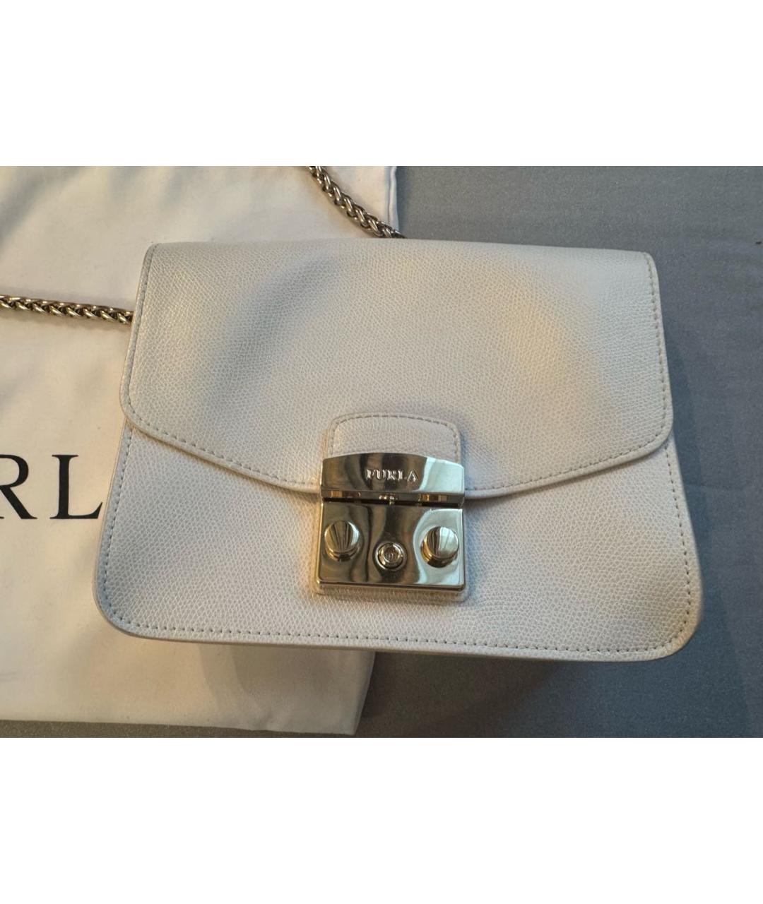 FURLA Белая кожаная сумка через плечо, фото 2