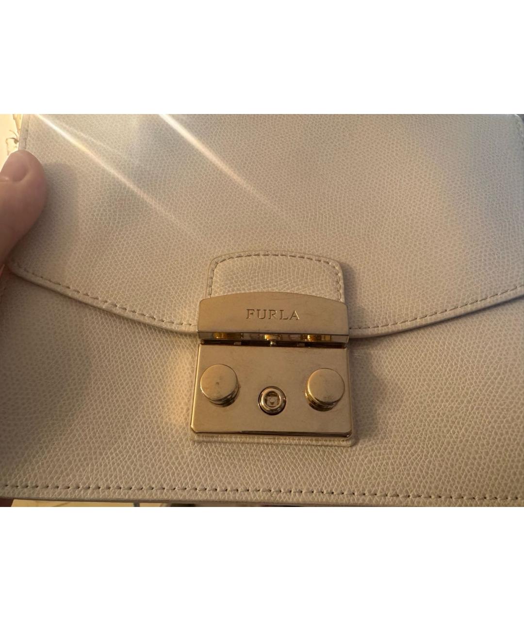 FURLA Белая кожаная сумка через плечо, фото 6