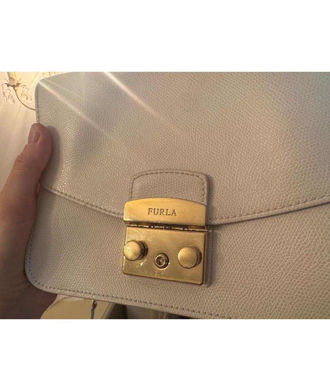 FURLA Белая кожаная сумка через плечо, фото 7
