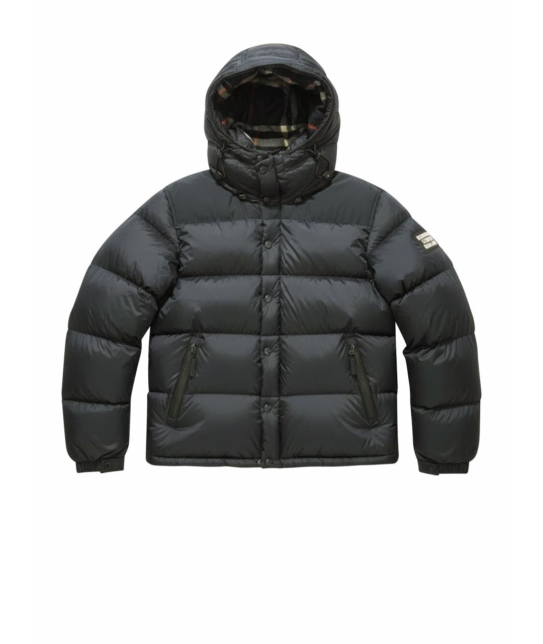 BURBERRY Темно-синий полиамидовый пуховик, фото 7