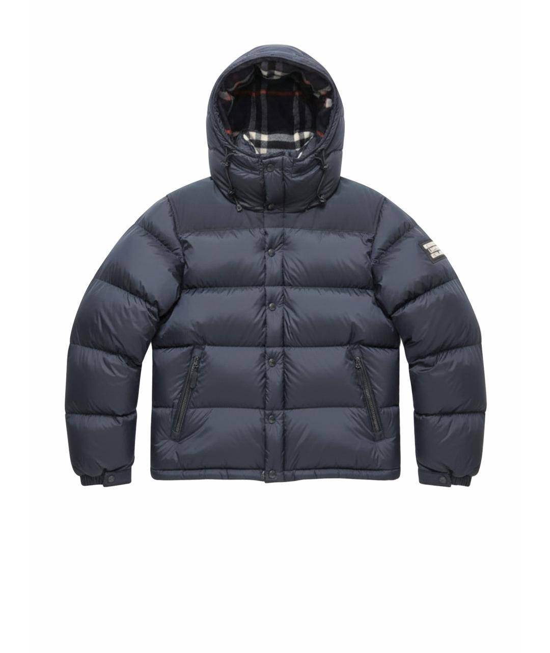 BURBERRY Темно-синий полиамидовый пуховик, фото 1