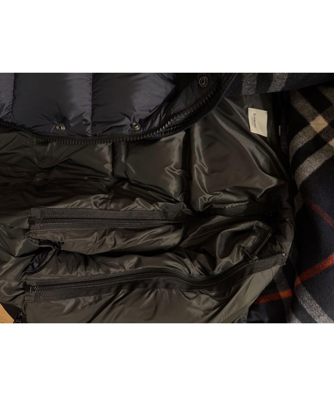 BURBERRY Темно-синий полиамидовый пуховик, фото 6