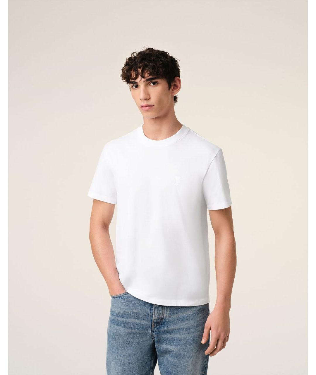 Ami Paris Белая хлопковая футболка, фото 3