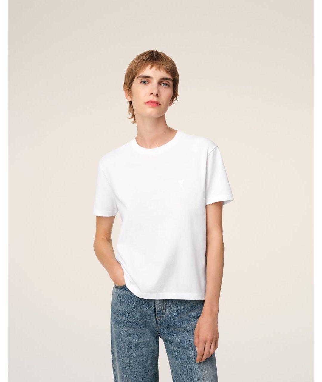 Ami Paris Белая хлопковая футболка, фото 2