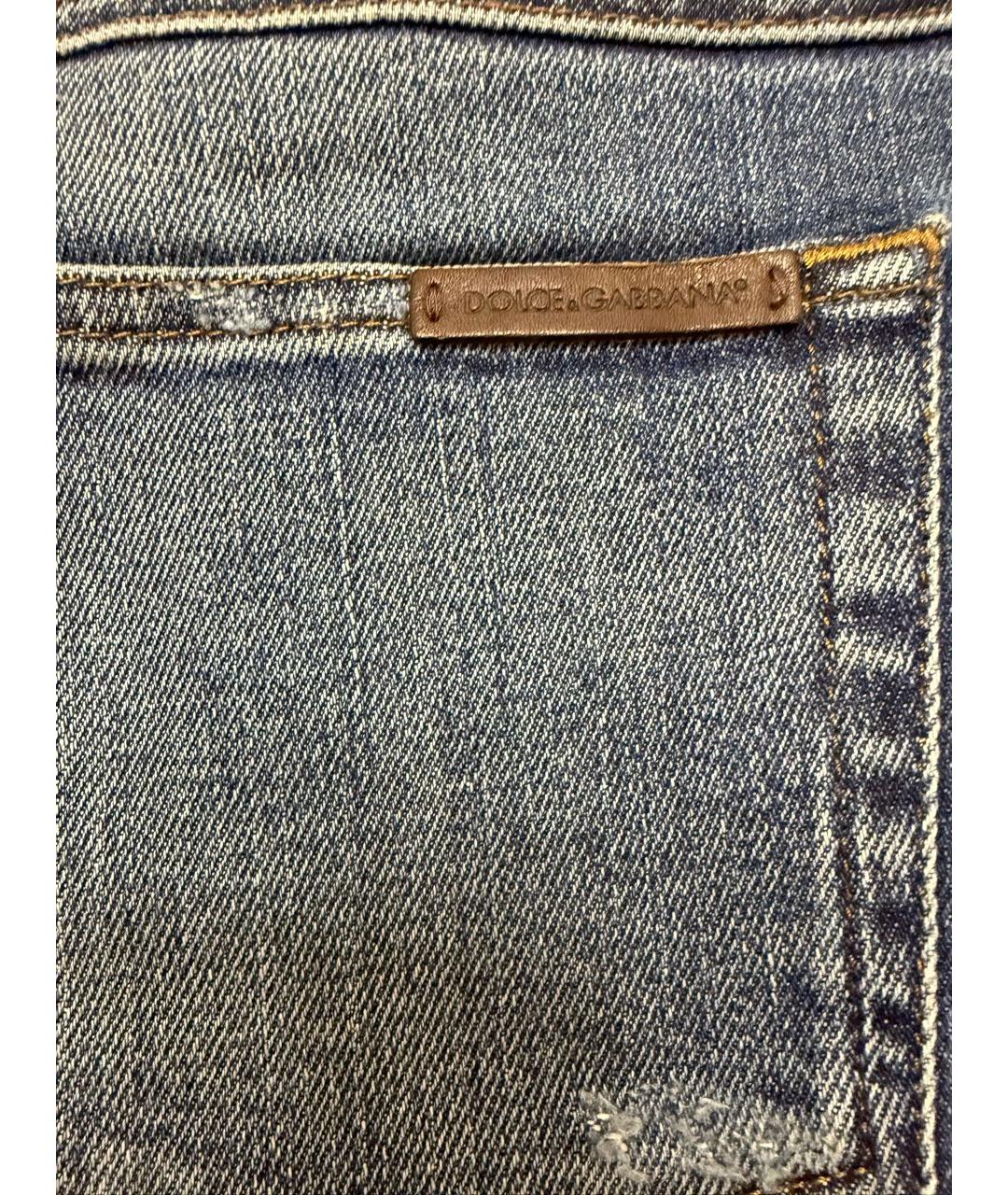 DOLCE&GABBANA Голубые хлопковые прямые джинсы, фото 7