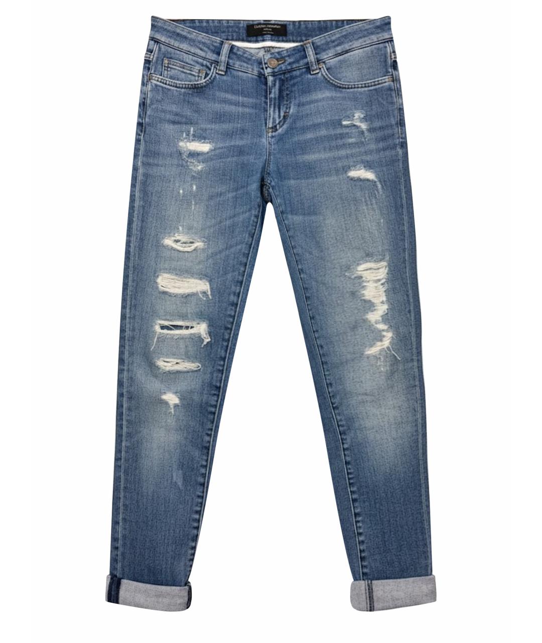 DOLCE&GABBANA Голубые хлопковые прямые джинсы, фото 1