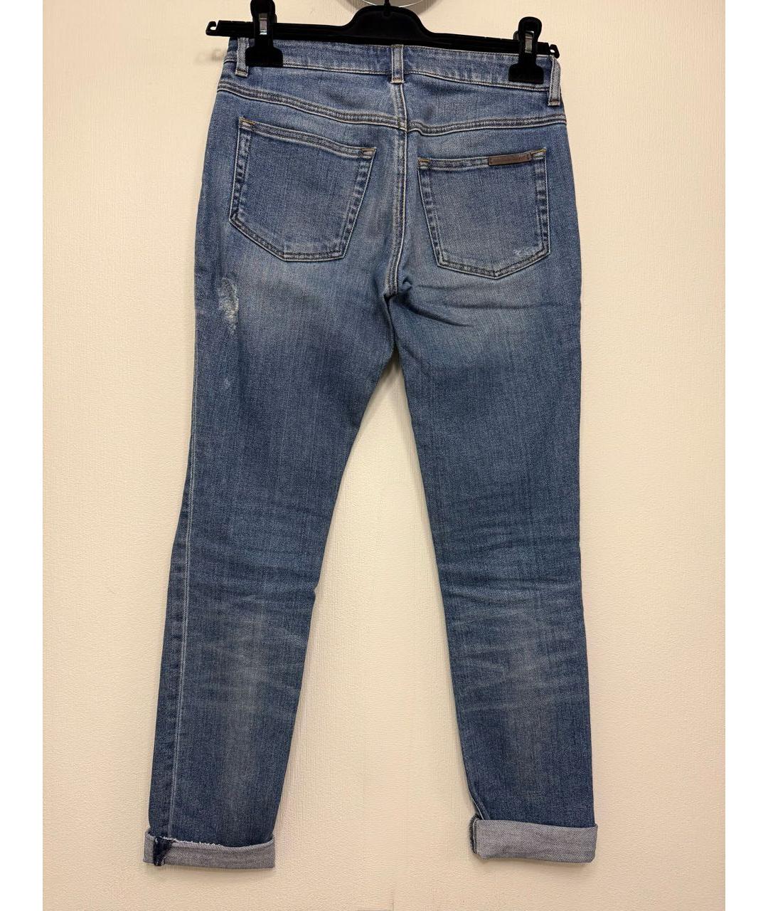 DOLCE&GABBANA Голубые хлопковые прямые джинсы, фото 2