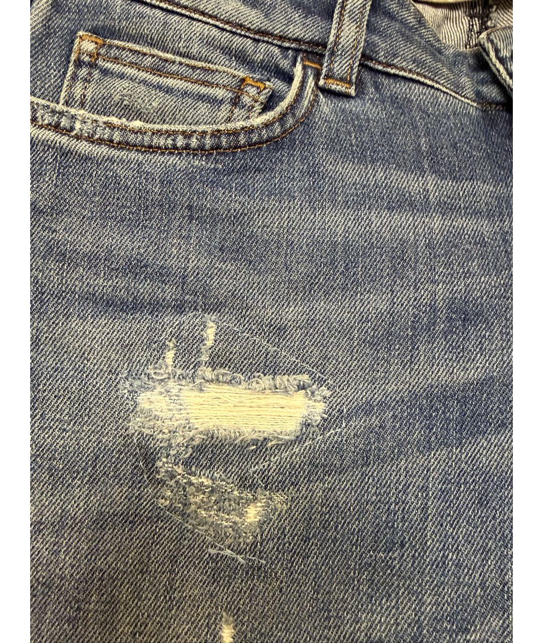 DOLCE&GABBANA Голубые хлопковые прямые джинсы, фото 4