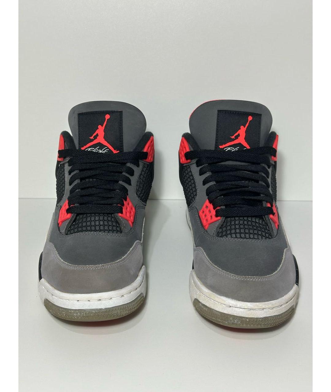 JORDAN Антрацитовые нубуковые высокие кроссовки / кеды, фото 2