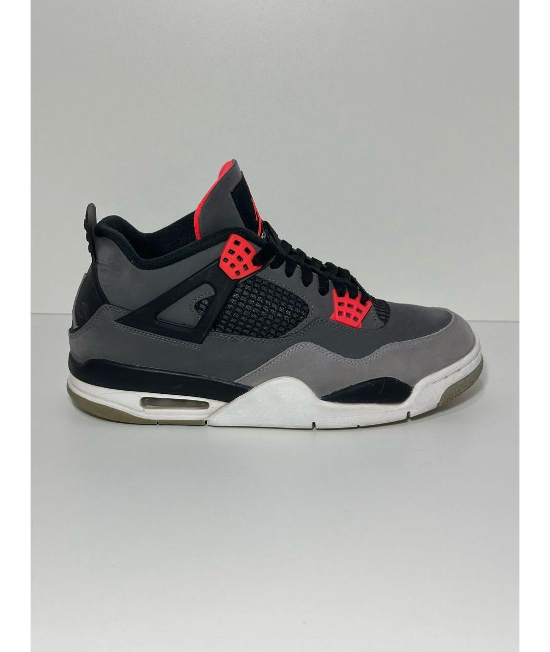 JORDAN Антрацитовые нубуковые высокие кроссовки / кеды, фото 9