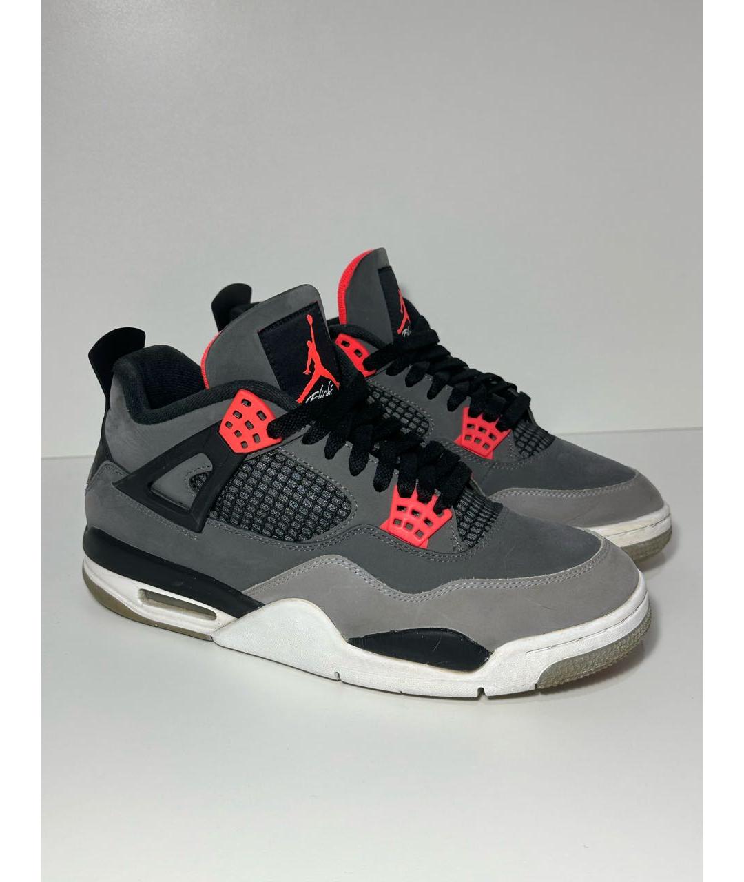 JORDAN Антрацитовые нубуковые высокие кроссовки / кеды, фото 5