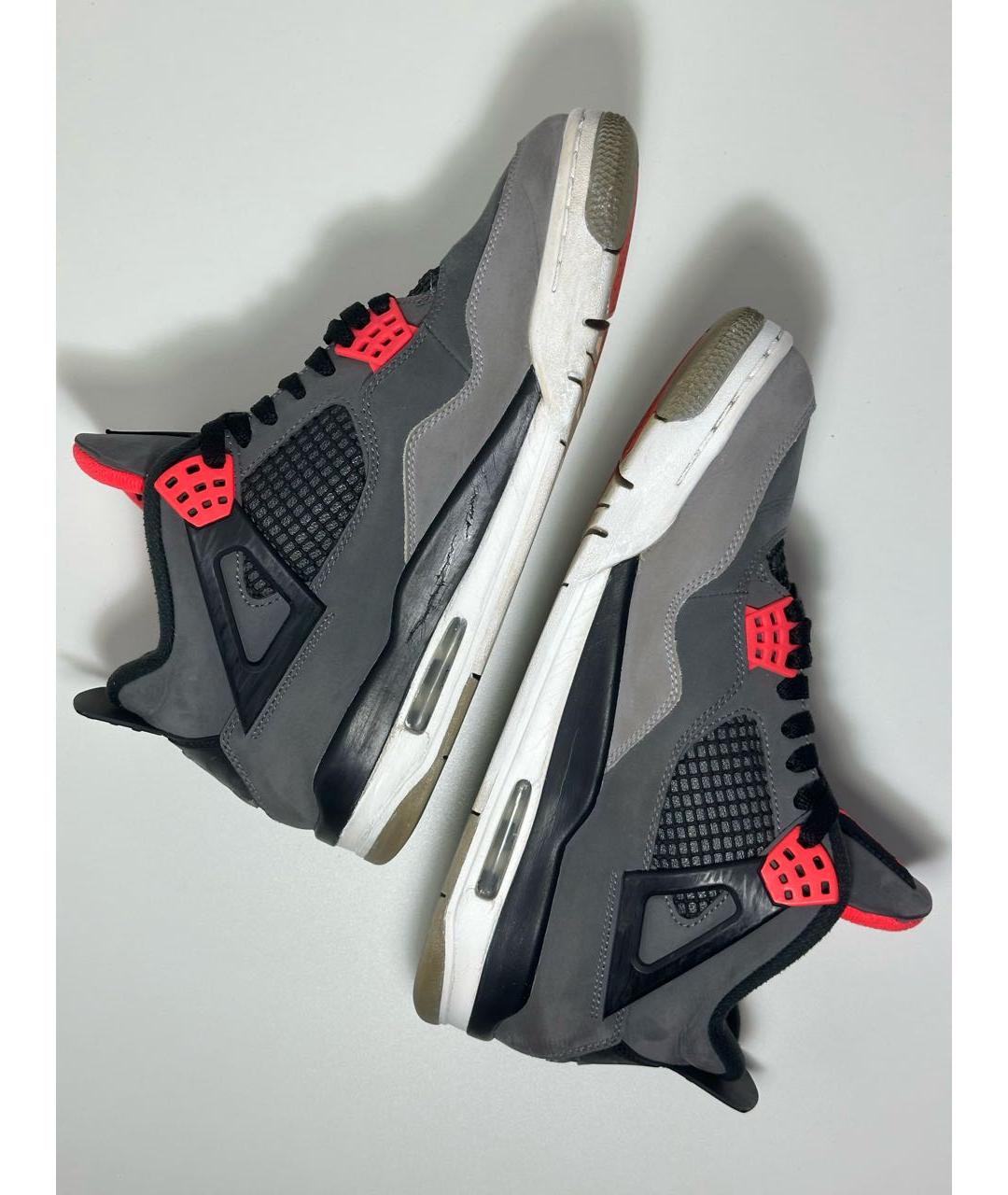 JORDAN Антрацитовые нубуковые высокие кроссовки / кеды, фото 7