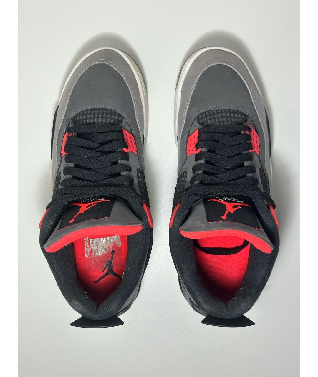 JORDAN Антрацитовые нубуковые высокие кроссовки / кеды, фото 3