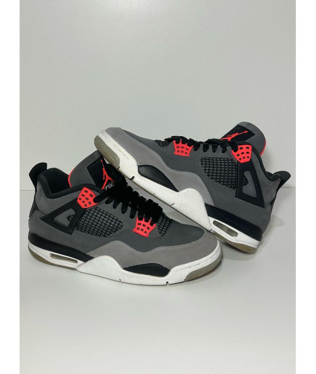 JORDAN Антрацитовые нубуковые высокие кроссовки / кеды, фото 6