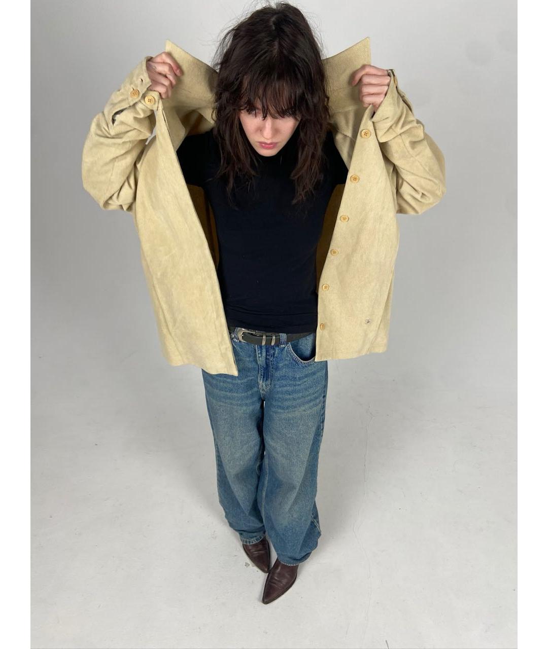 BURBERRY Бежевая хлопковая кэжуал рубашка, фото 4