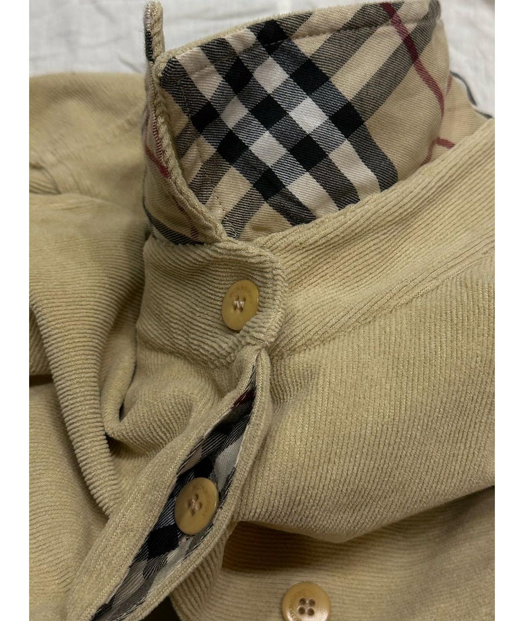 BURBERRY Бежевая хлопковая кэжуал рубашка, фото 7