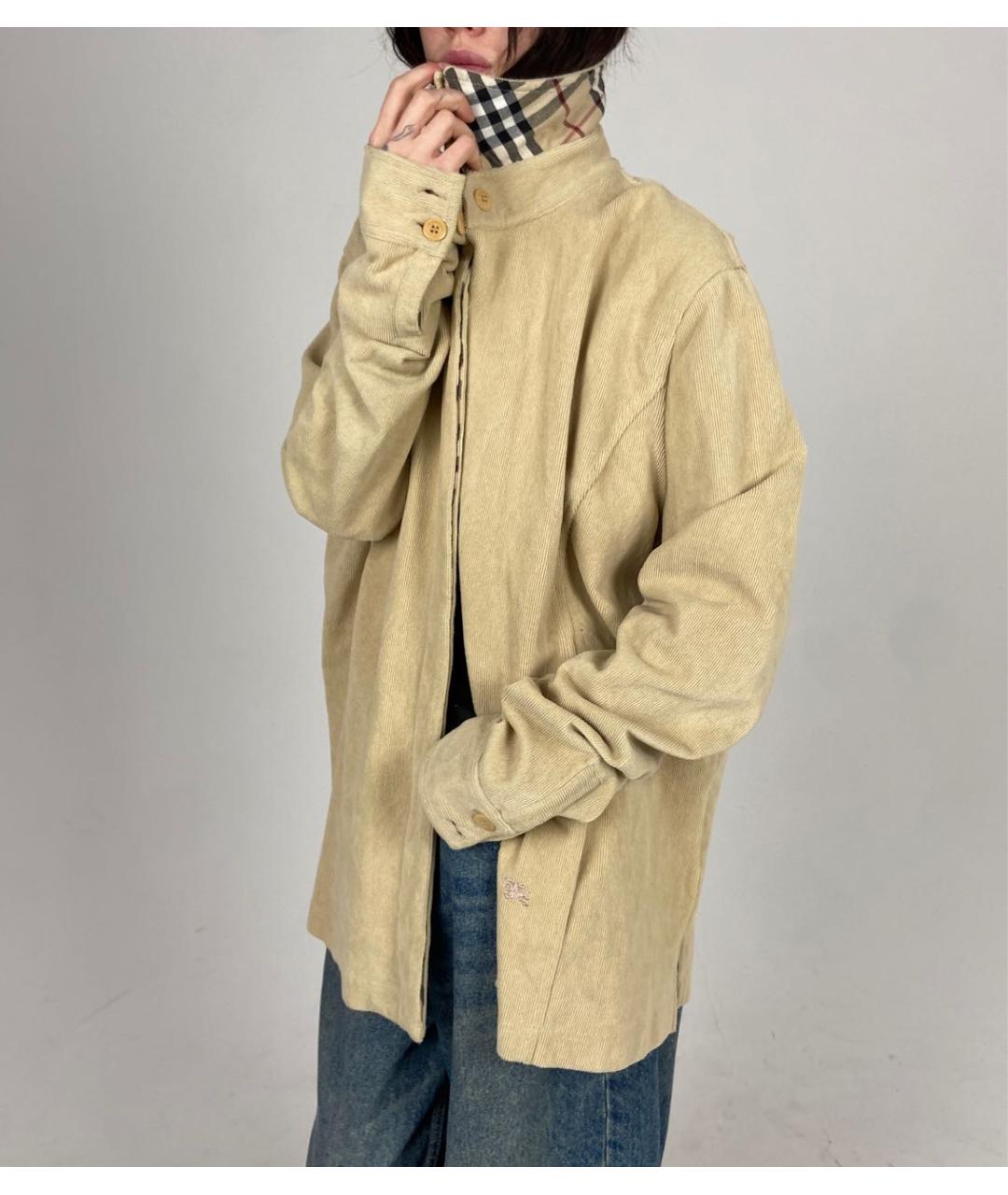 BURBERRY Бежевая хлопковая кэжуал рубашка, фото 6