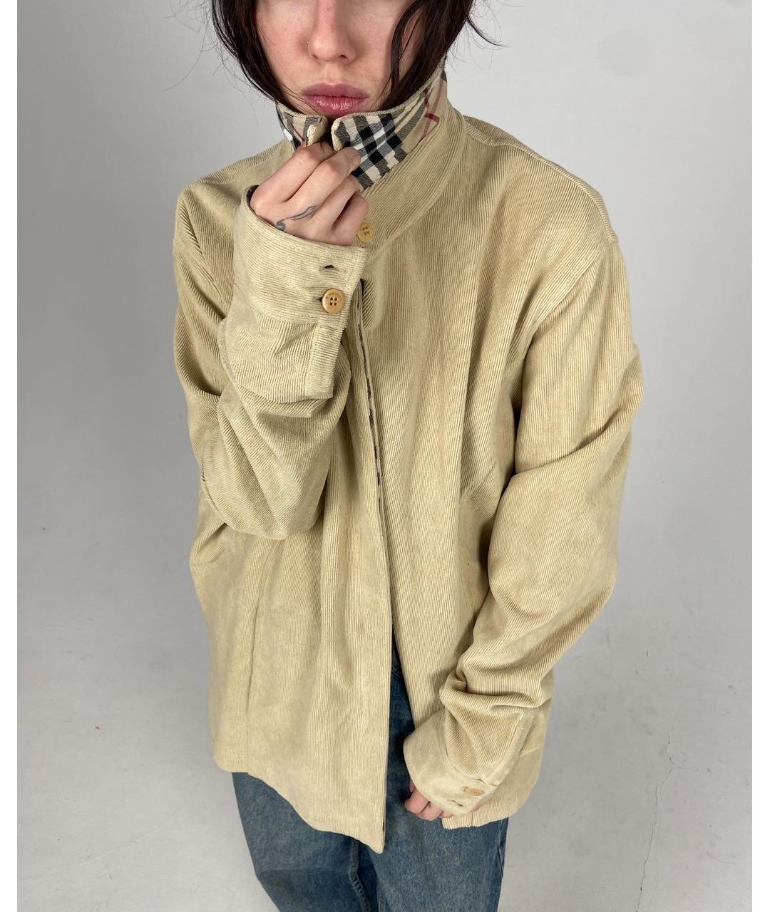 BURBERRY Бежевая хлопковая кэжуал рубашка, фото 3