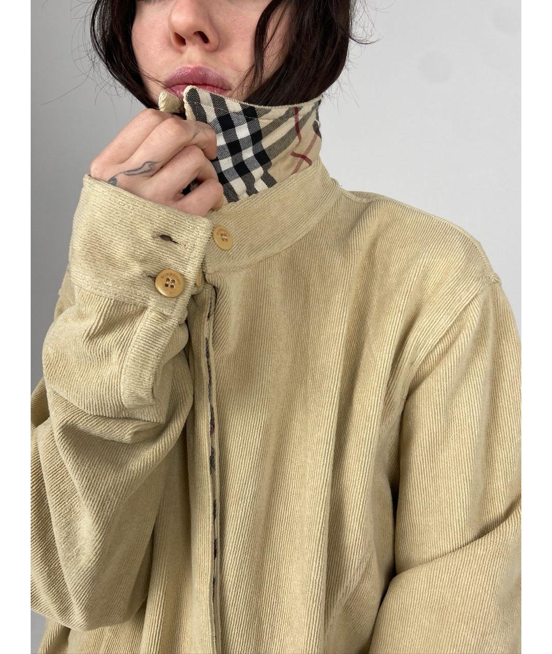 BURBERRY Бежевая хлопковая кэжуал рубашка, фото 2