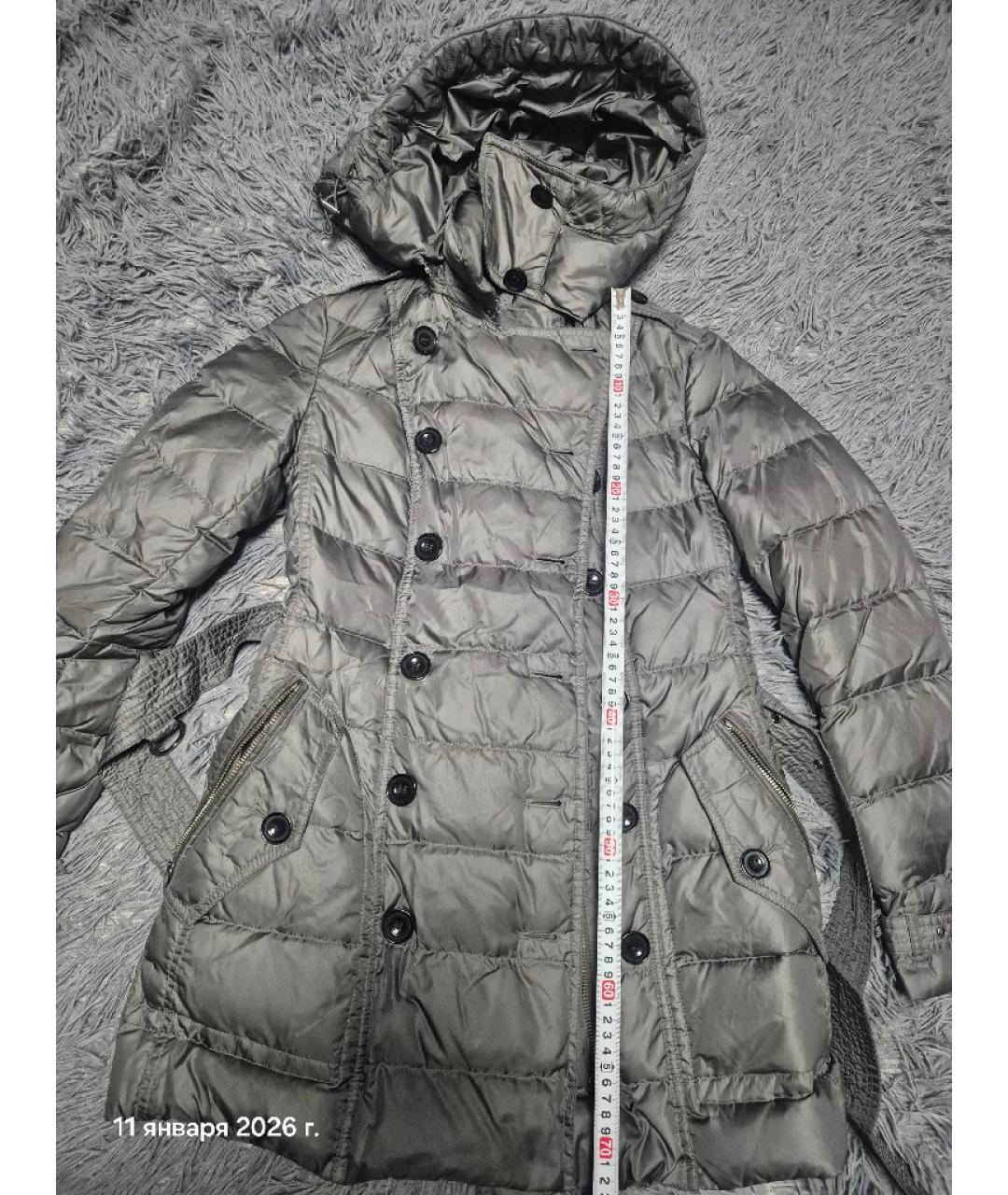 BURBERRY Серебрянный синтетический пуховик, фото 6