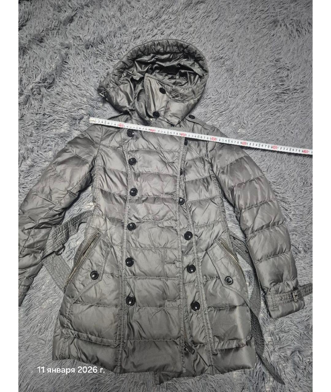 BURBERRY Серебрянный синтетический пуховик, фото 5