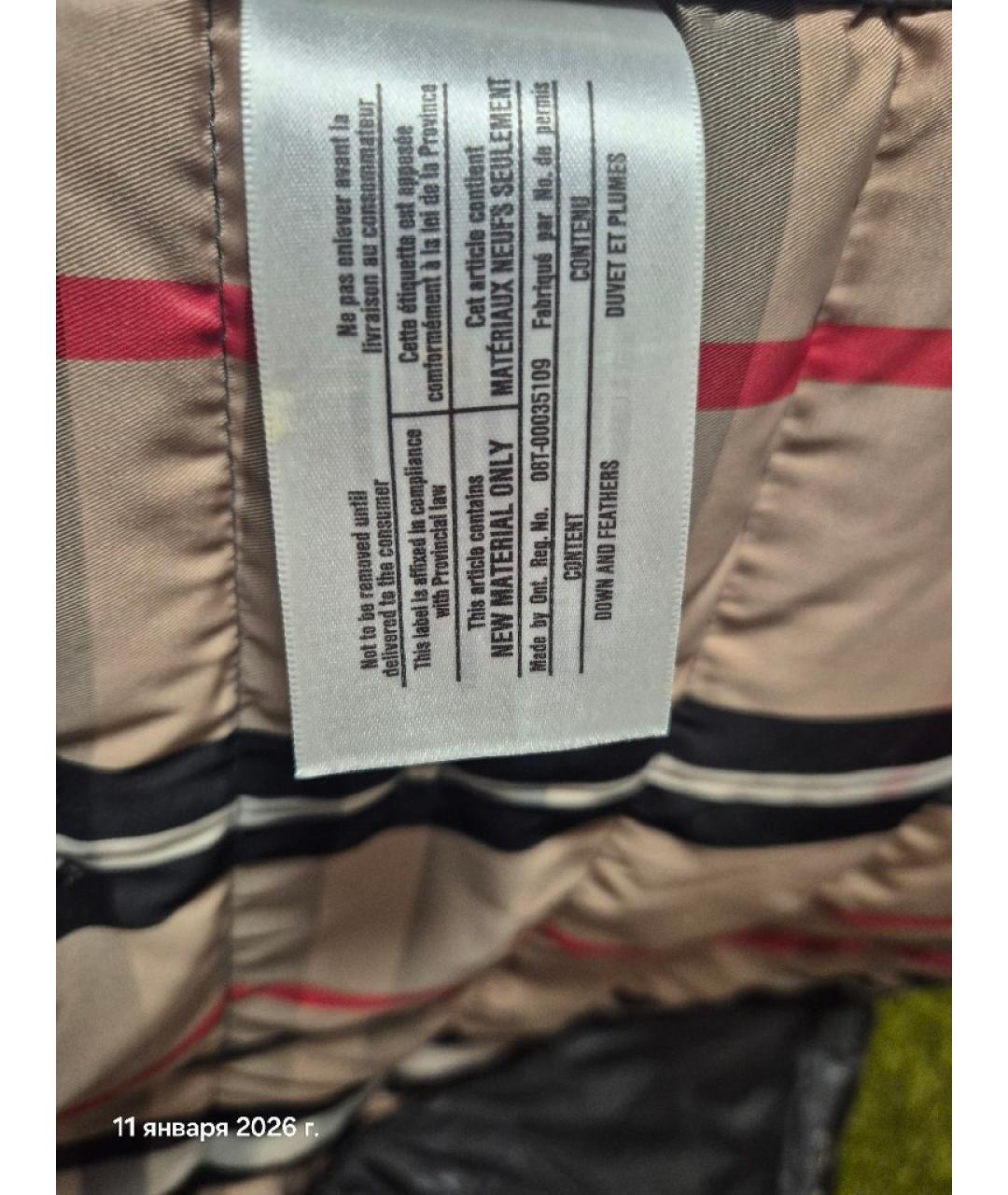 BURBERRY Серебрянный синтетический пуховик, фото 8