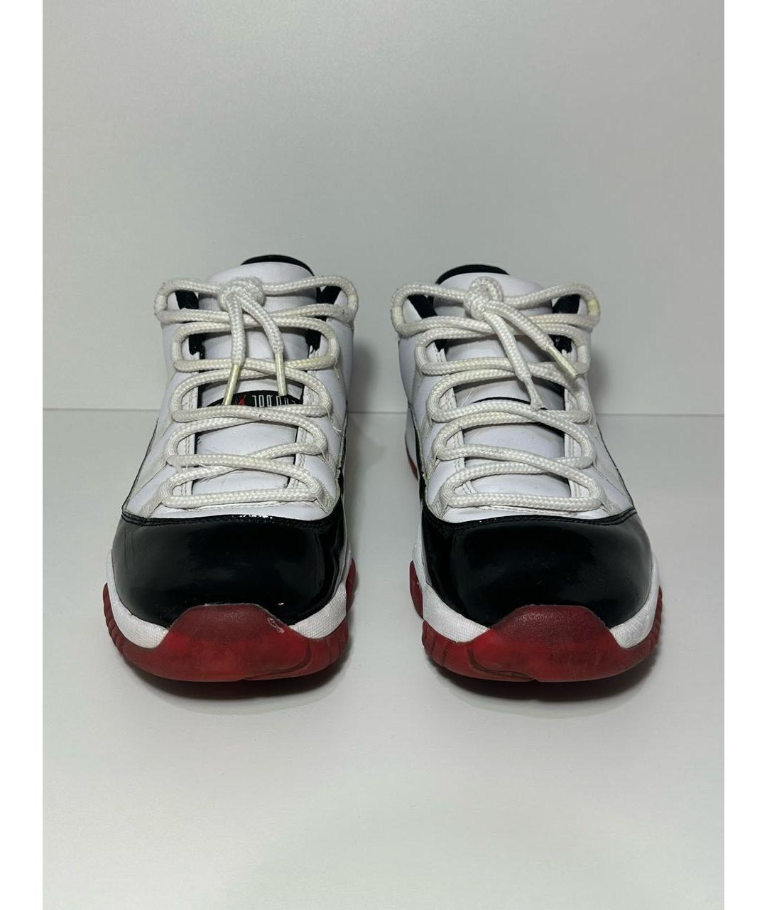 JORDAN Белые кожаные низкие кроссовки / кеды, фото 2