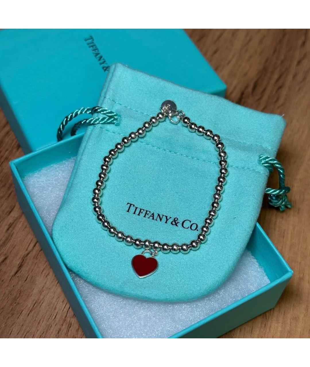 TIFFANY&CO Красный серебряный браслет, фото 2