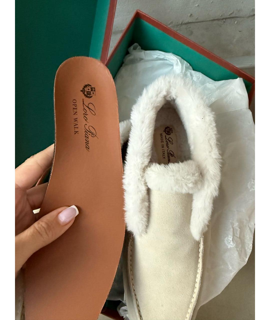 LORO PIANA Белые лоферы из искусственной кожи, фото 3