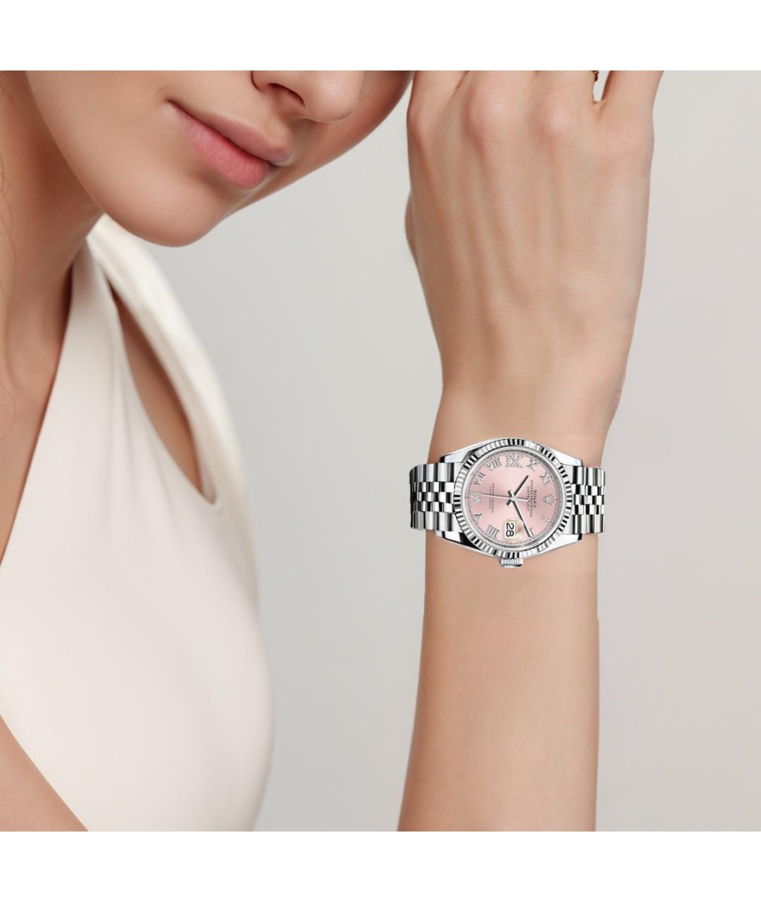 ROLEX Серебряные часы из белого золота, фото 4