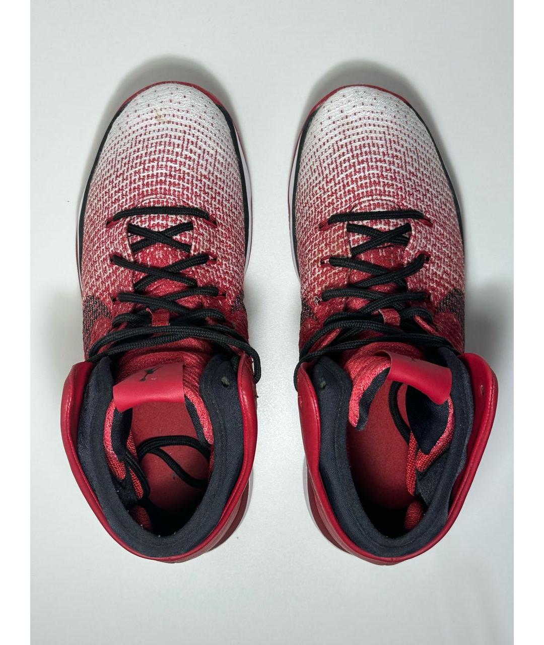 JORDAN Бордовые синтетические высокие кроссовки / кеды, фото 3