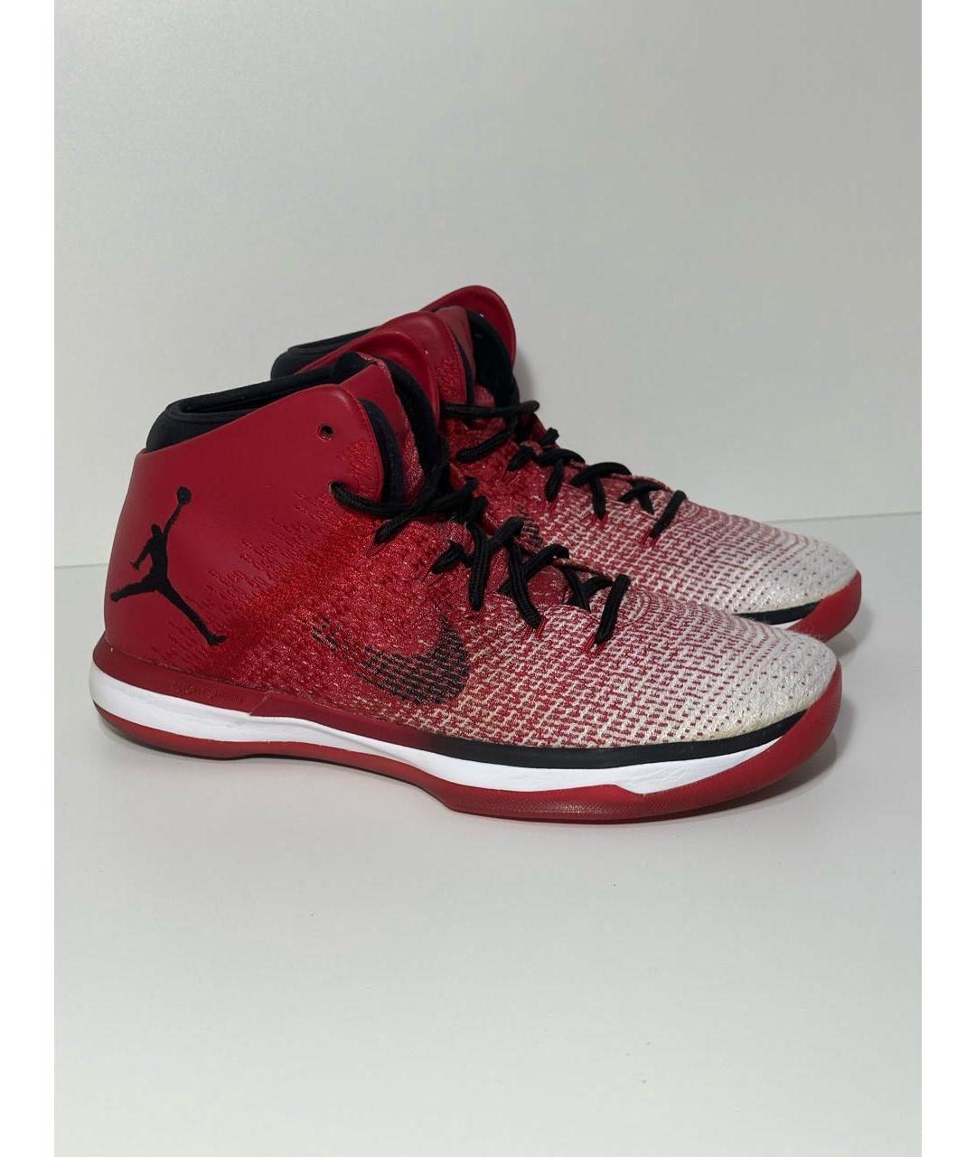 JORDAN Бордовые синтетические высокие кроссовки / кеды, фото 5