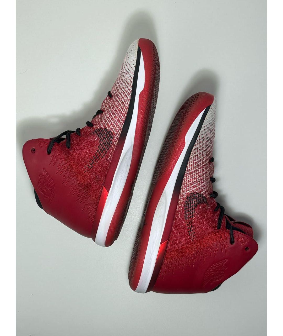 JORDAN Бордовые синтетические высокие кроссовки / кеды, фото 7