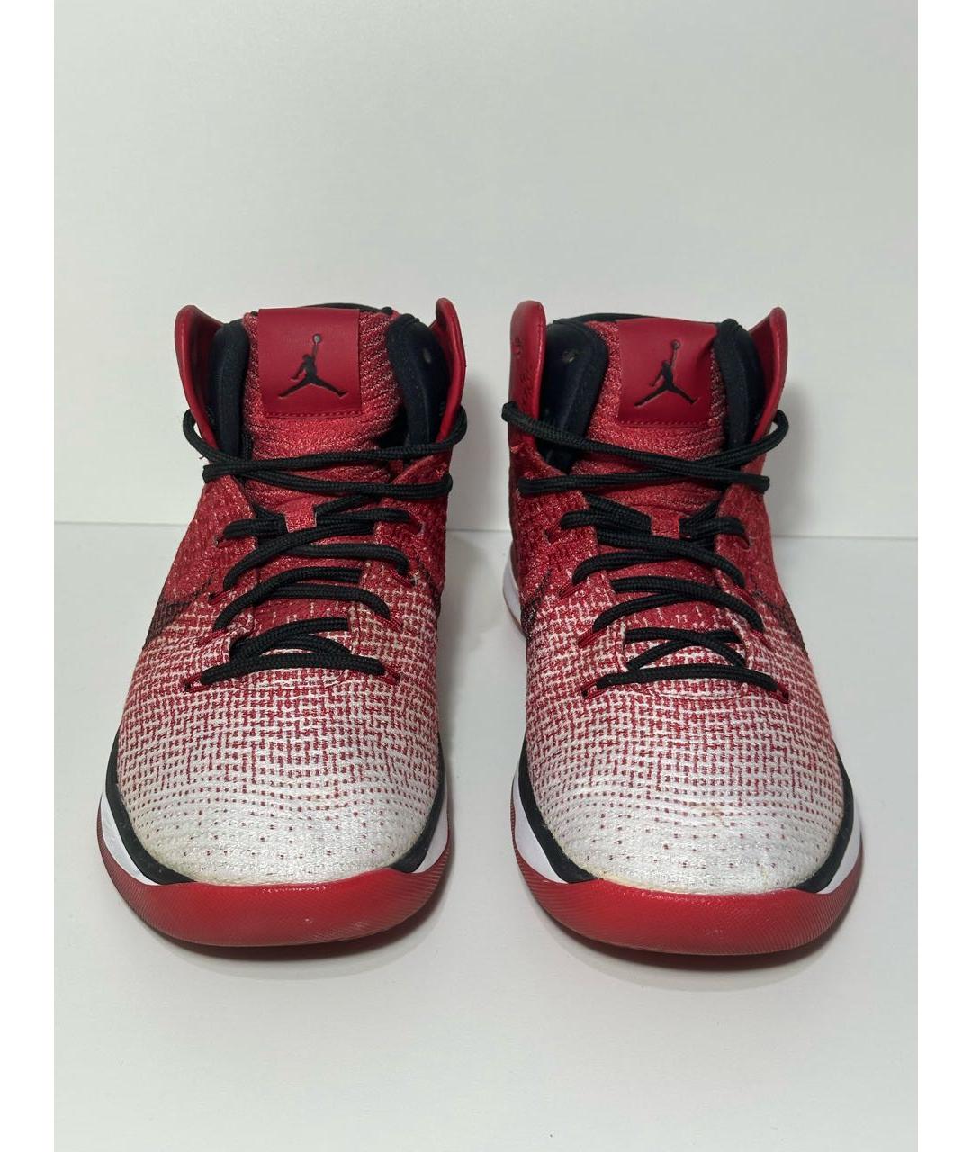 JORDAN Бордовые синтетические высокие кроссовки / кеды, фото 2