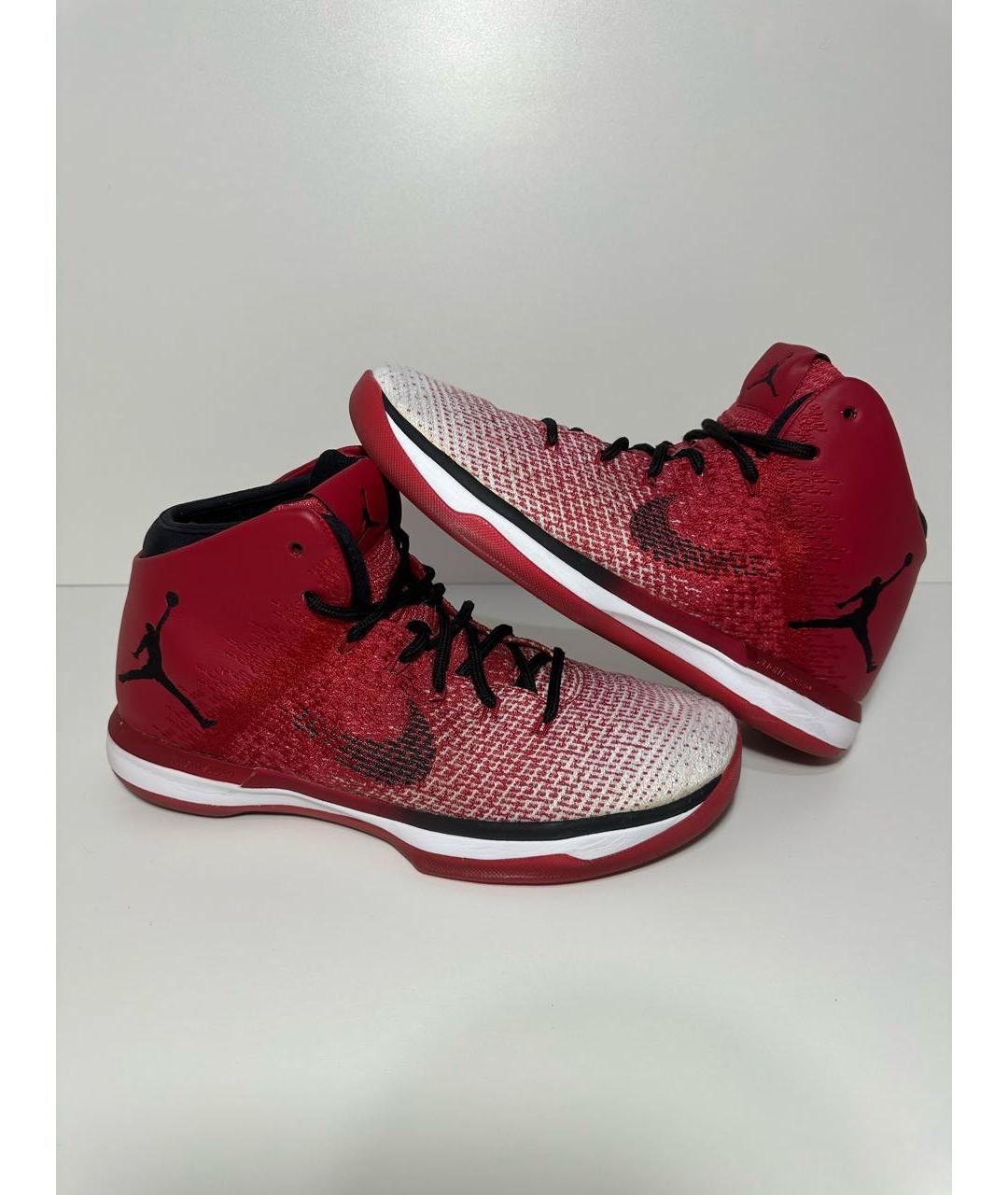 JORDAN Бордовые синтетические высокие кроссовки / кеды, фото 6
