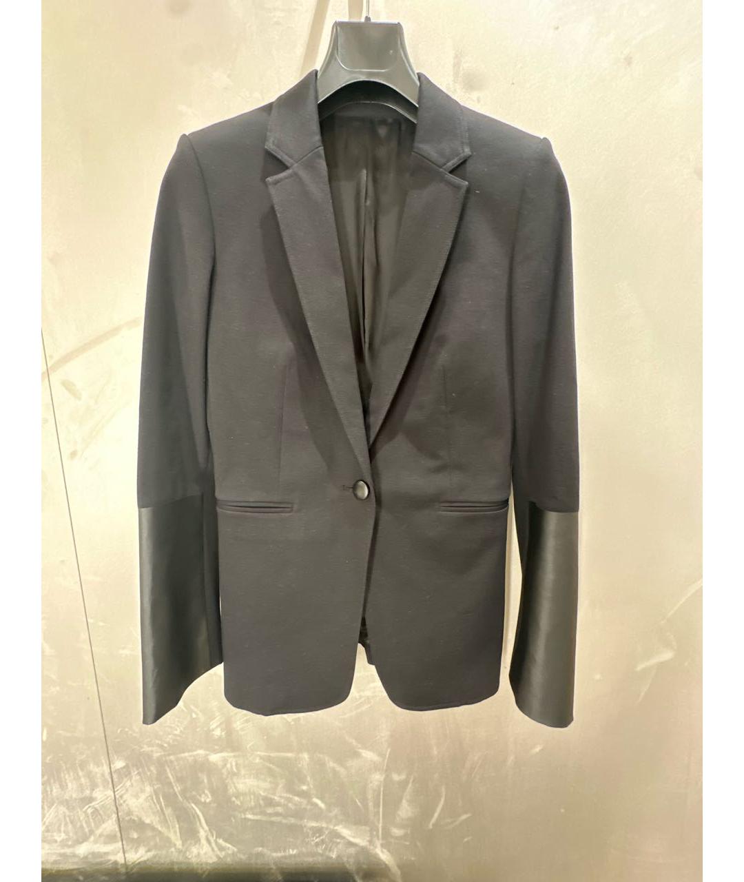 HELMUT LANG Черный хлопко-эластановый жакет/пиджак, фото 5