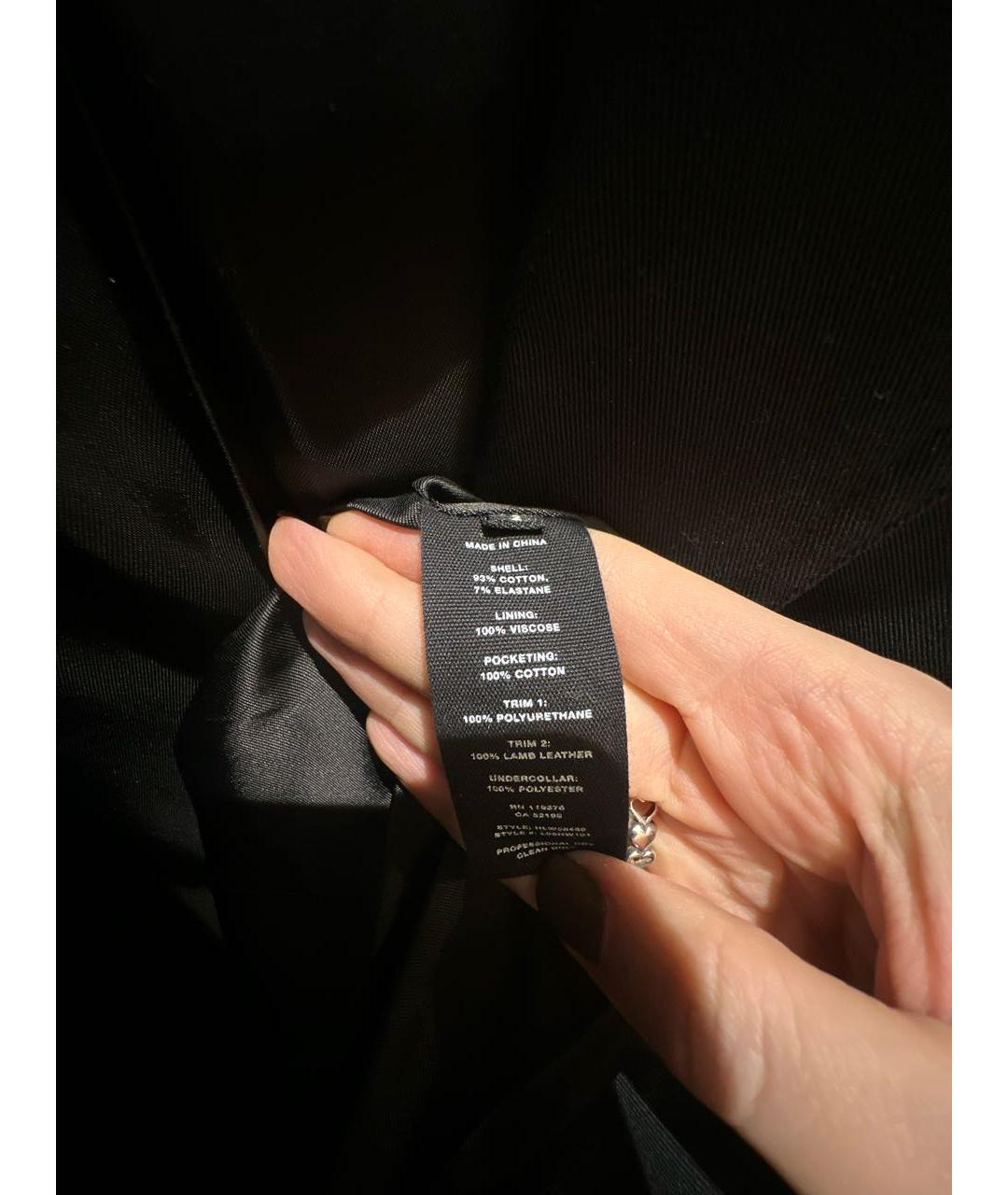 HELMUT LANG Черный хлопко-эластановый жакет/пиджак, фото 3