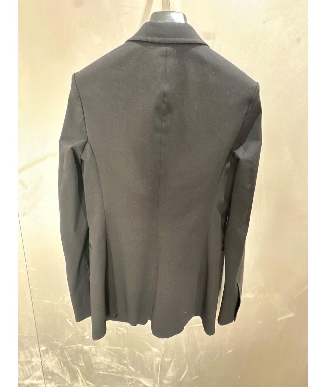 HELMUT LANG Черный хлопко-эластановый жакет/пиджак, фото 2