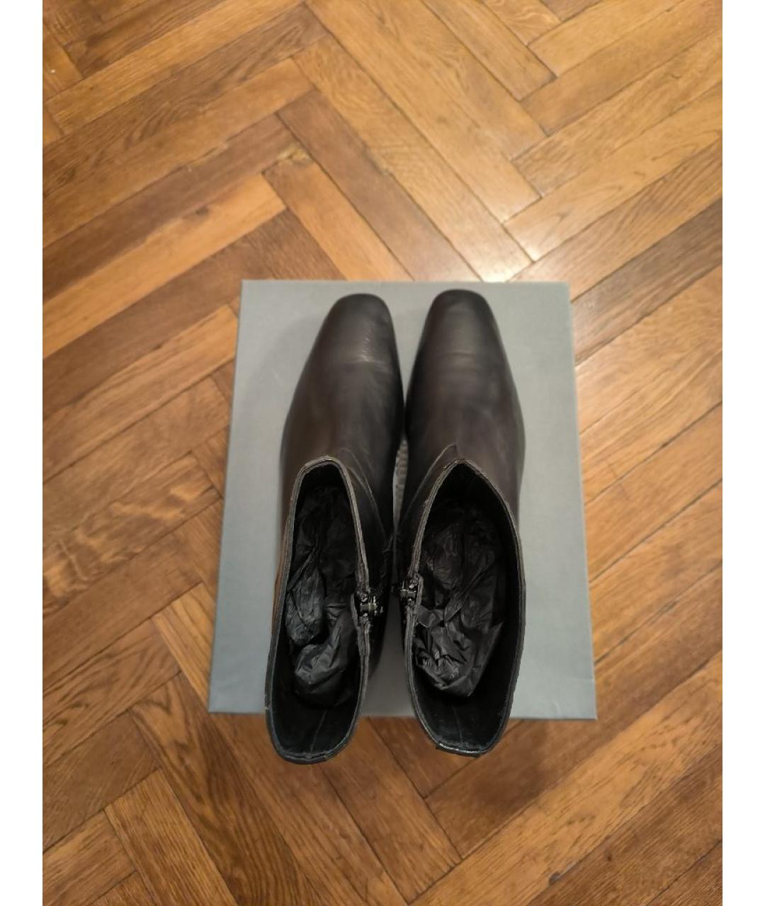 MIU MIU Черные кожаные высокие ботинки, фото 3